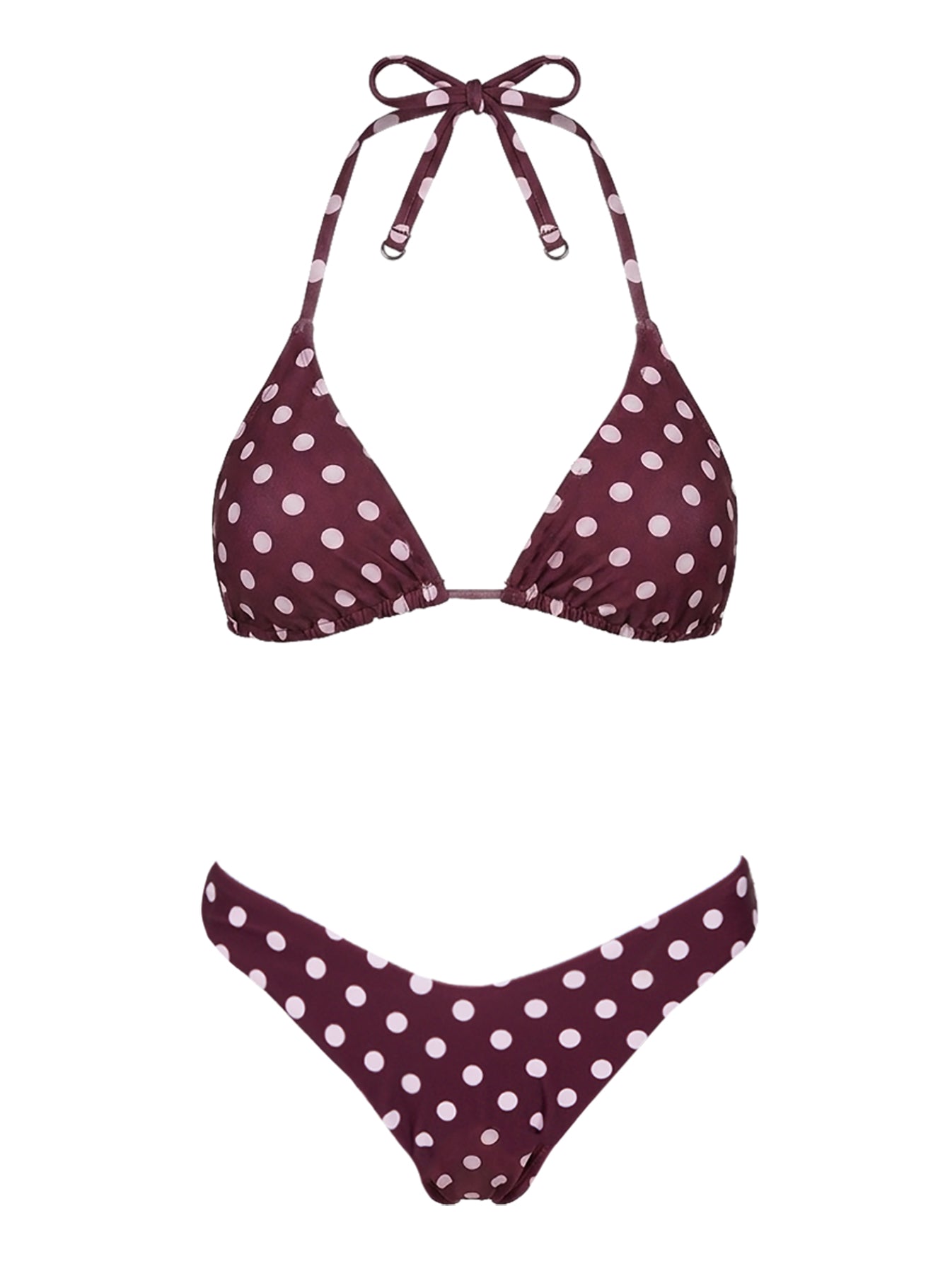 Edita Cheeky Bikini Bottoms Wine / Pink Polka