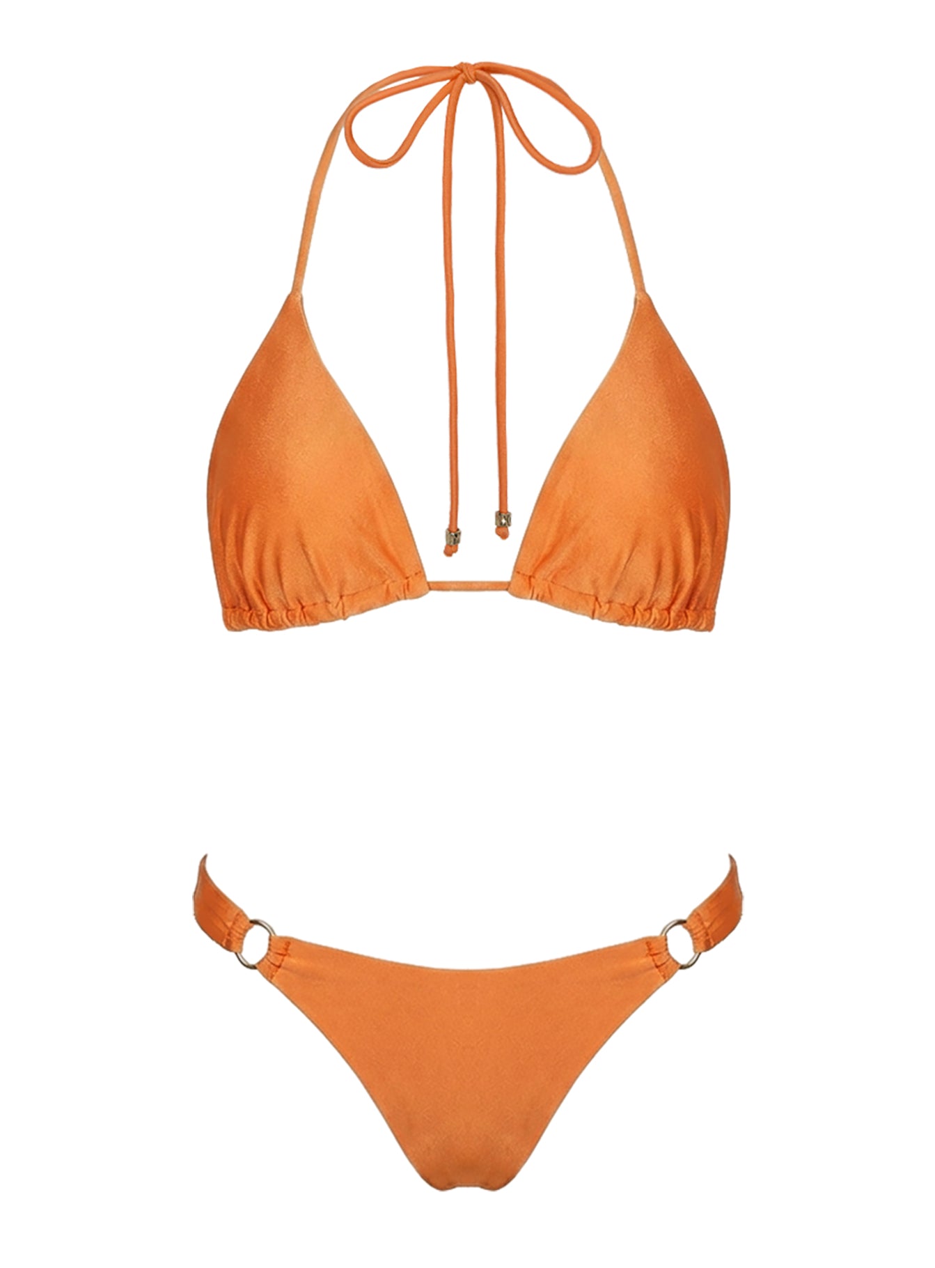 Nevaeh Shine Triangle Bikini Top Orange