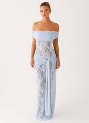 Gracie Twist Maxi Dress - Blue