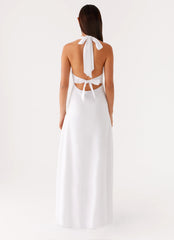 Heavy Hearted Linen Maxi Dress - White