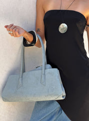 Hotshot Faux Suede Shoulder Bag Dusty Blue