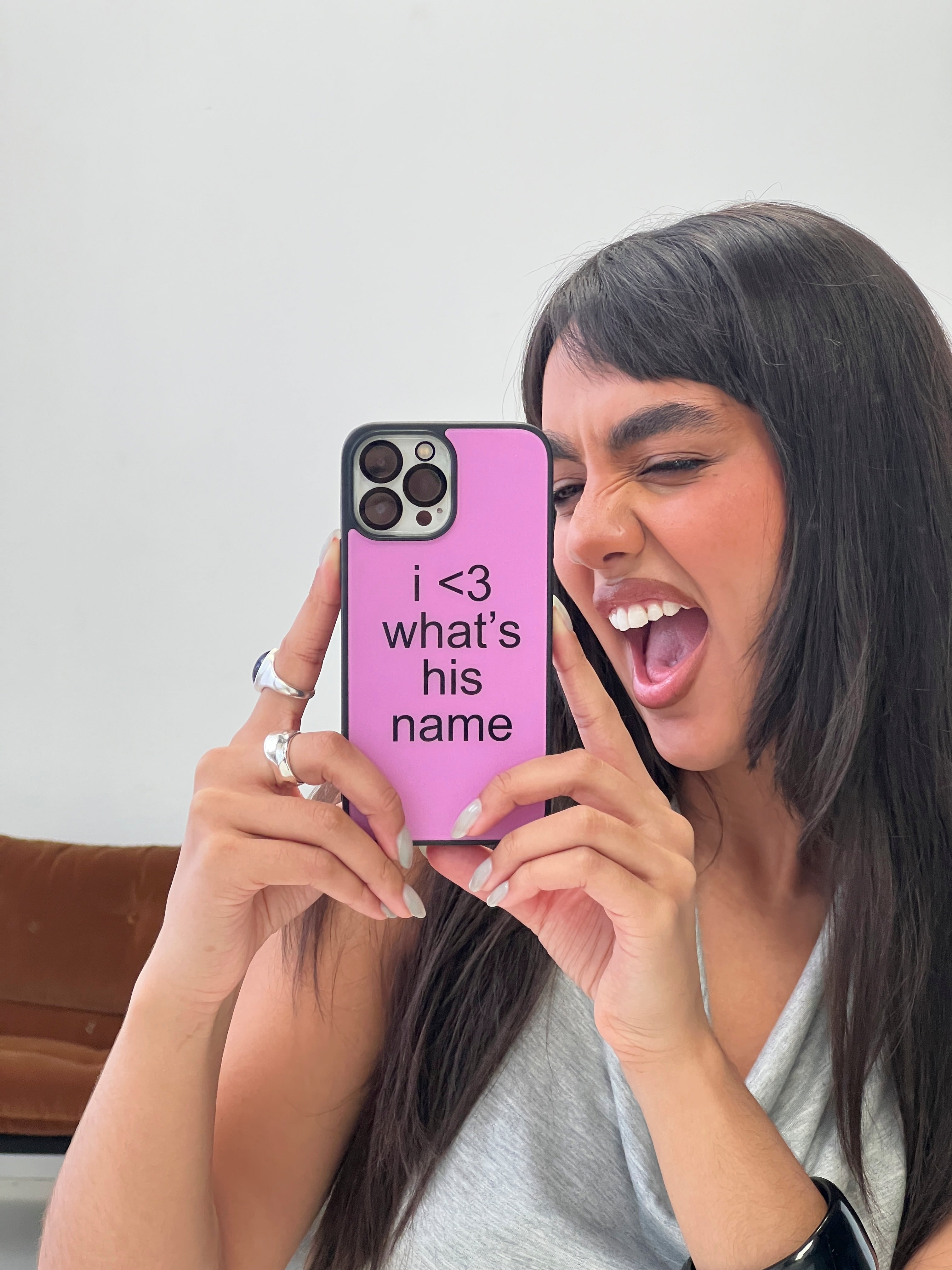 I Love What's His Name iPhone Case Pink