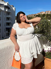 The Love Galore Romper White Curve