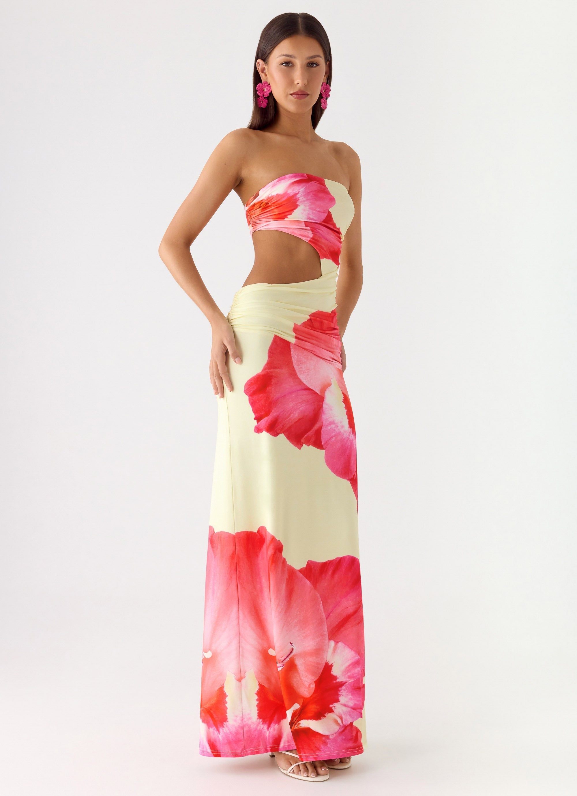 In The Rhythm Maxi Dress - Yellow Floral Spritz
