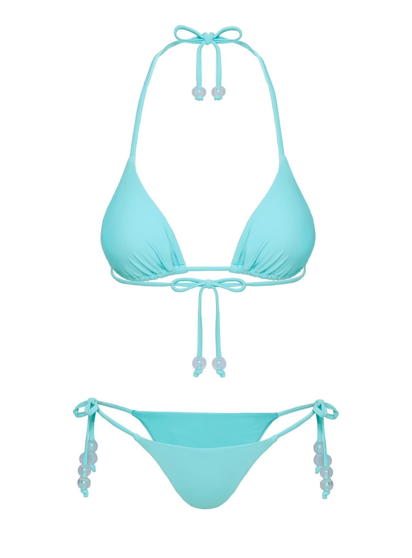 Jenner Triangle Bikini Top Aqua Blue