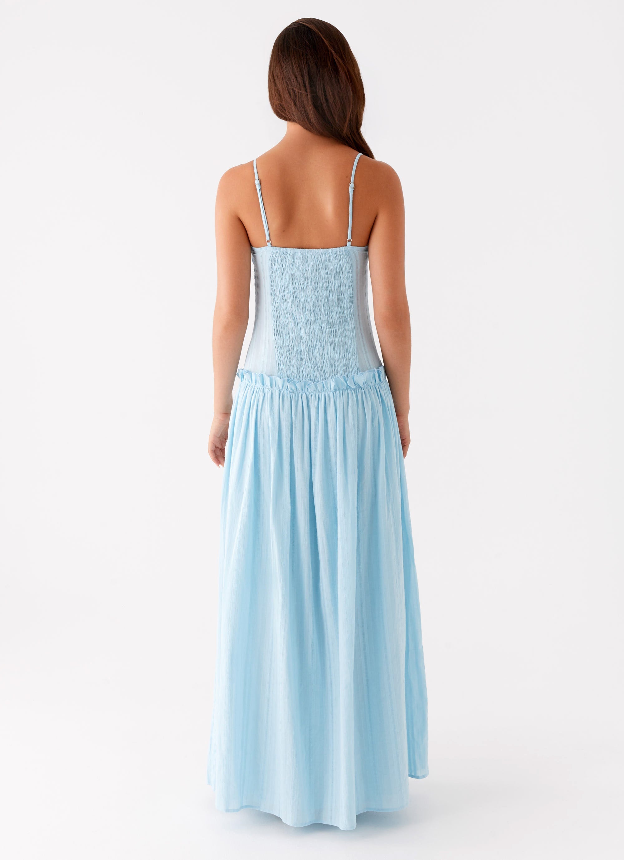 Jacinda Drop Waist Maxi Dress - Blue