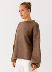 Jack Oversized Knit Sweater - Tan Marle