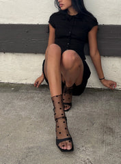 Jaymie Sheer Socks Black Polka