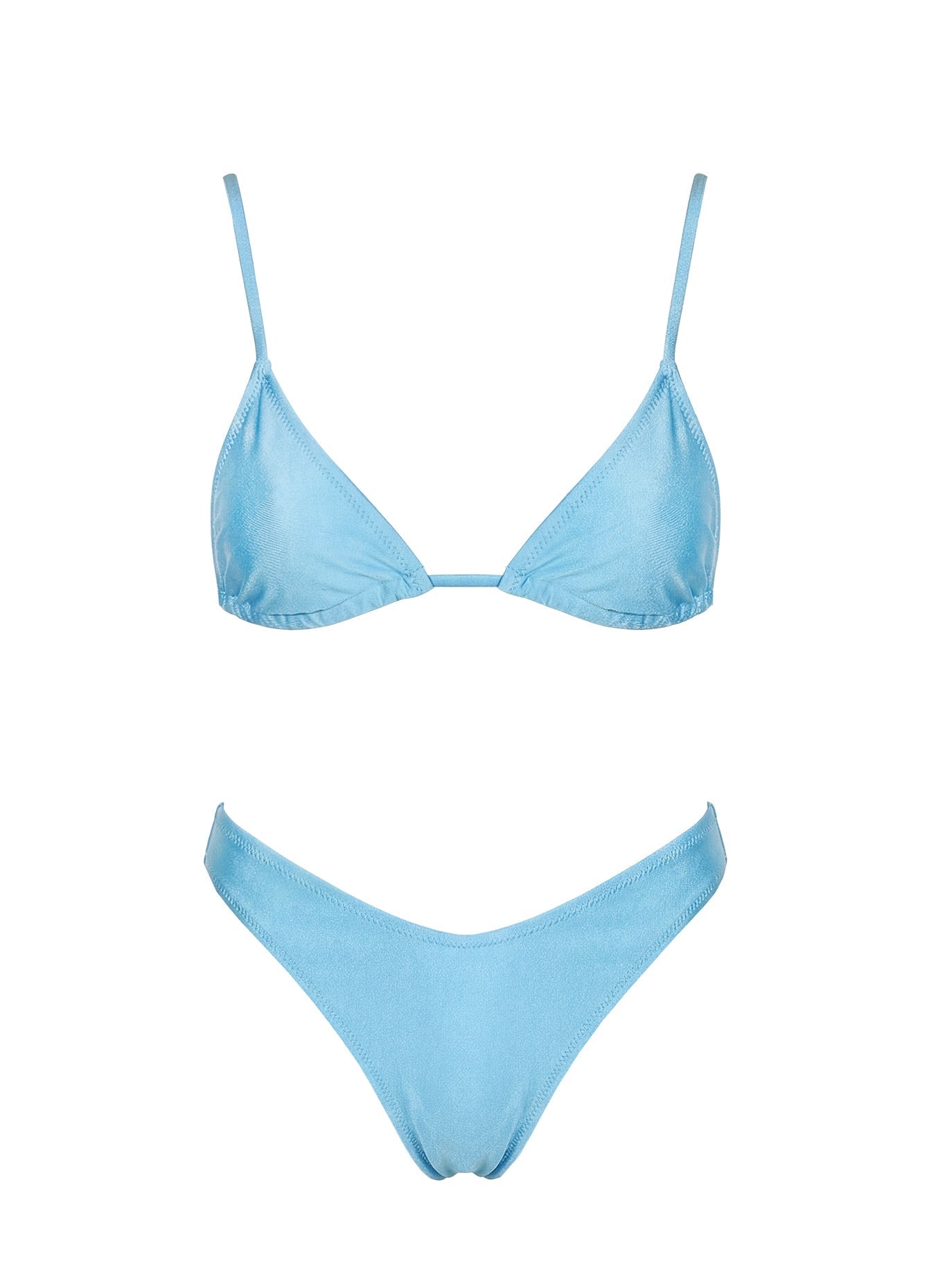 Jenner Triangle Bikini Top Blue Shine