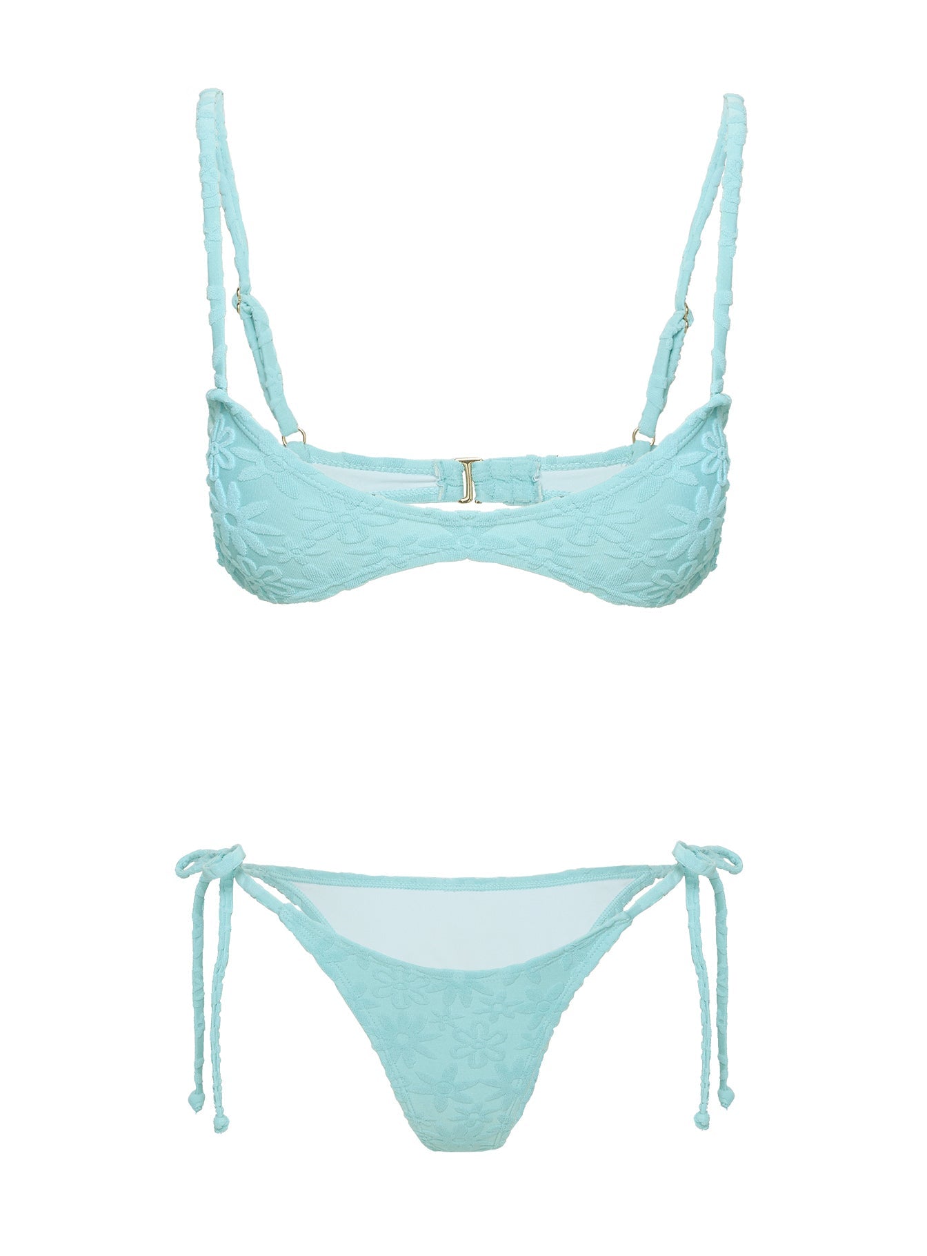 Patisserie Tie Side Bikini Bottoms Blue Floral