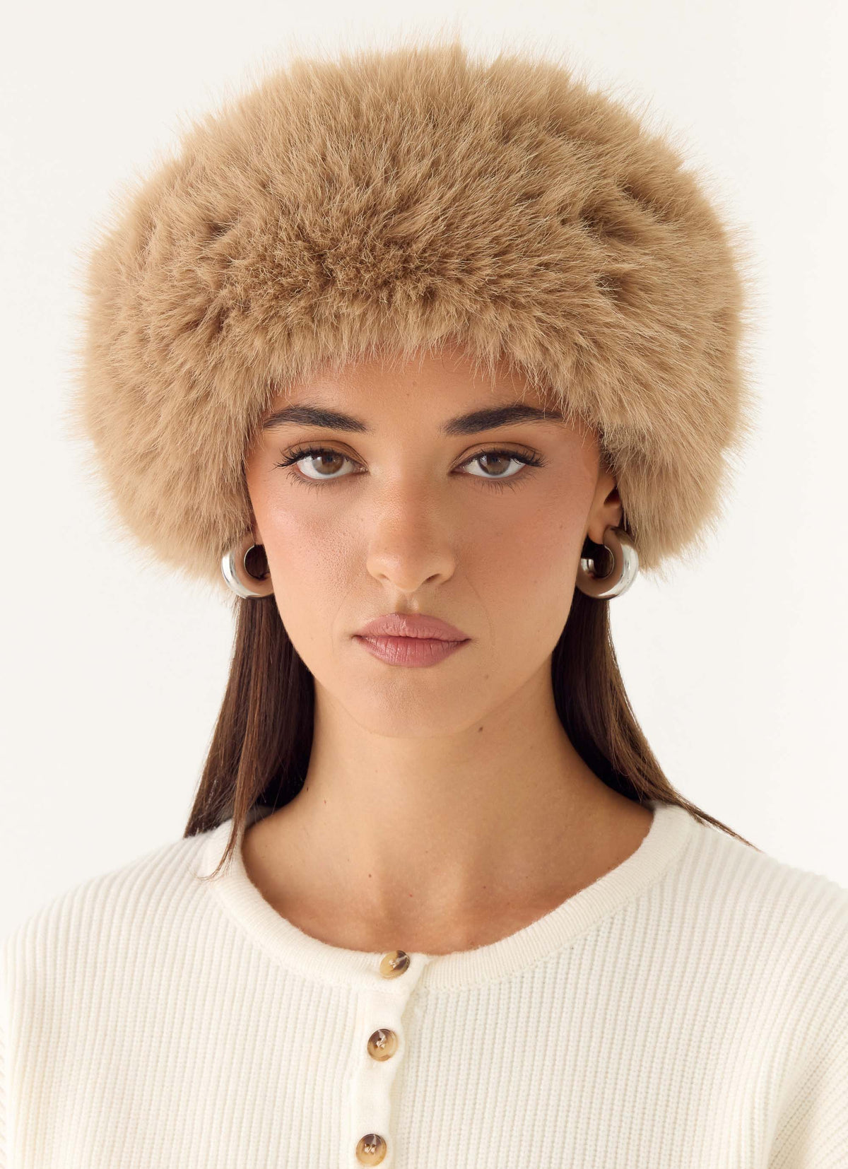 North Pole Faux Fur Headband - Cream