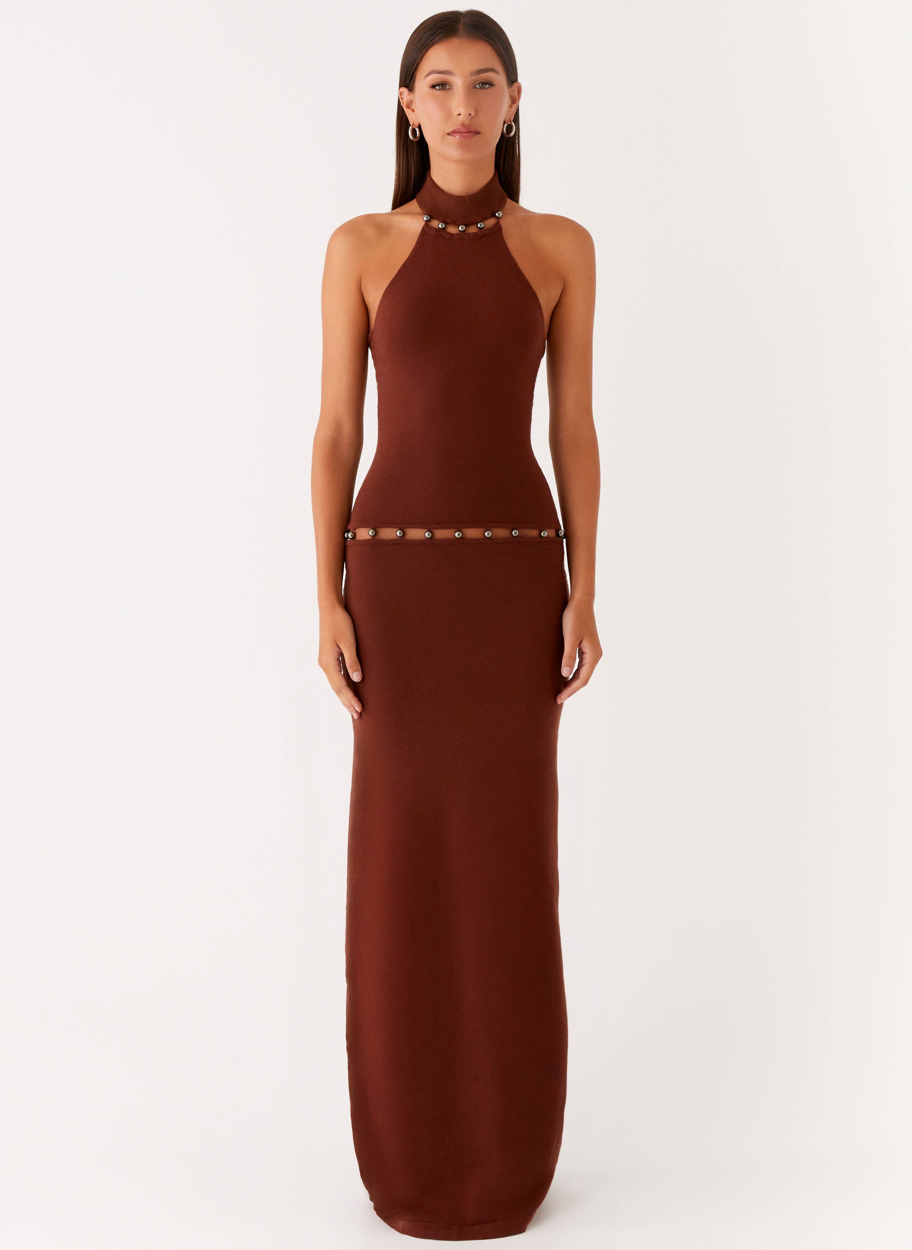 Opaline Knit Maxi Dress - Chocolate