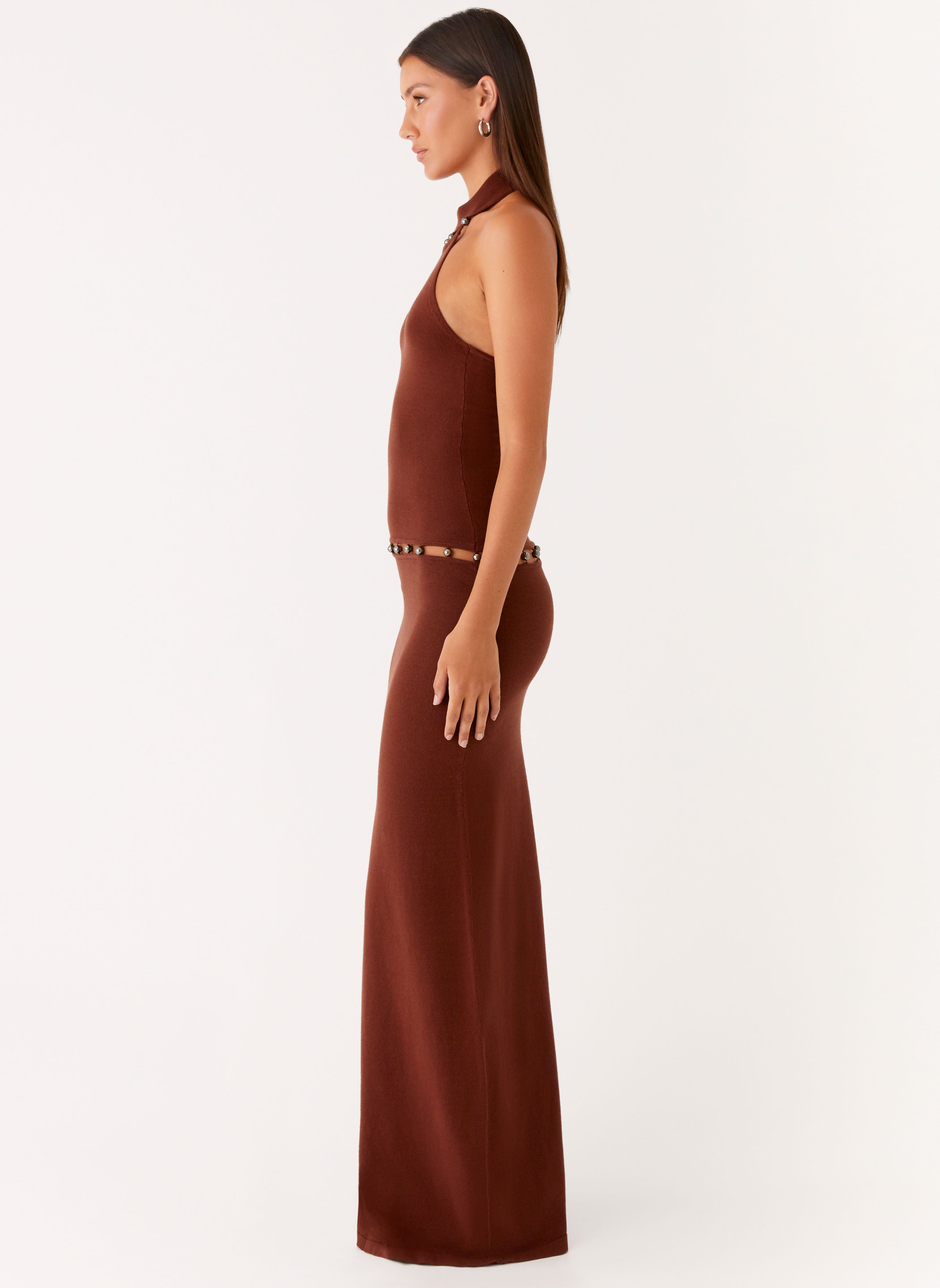 Opaline Knit Maxi Dress - Chocolate