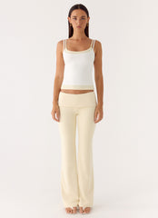 Renae Low Rise Pants - Baby Yellow