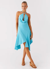 Salt Kiss Midi Dress - Turquoise