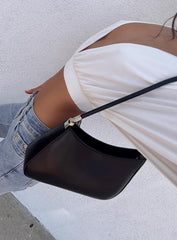 Sombre Faux Leather Shoulder Bag Black / Silver