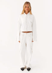 Stormy Oversized Denim Jacket - White