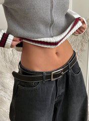 Sydney Contrast Stitch Belt Black