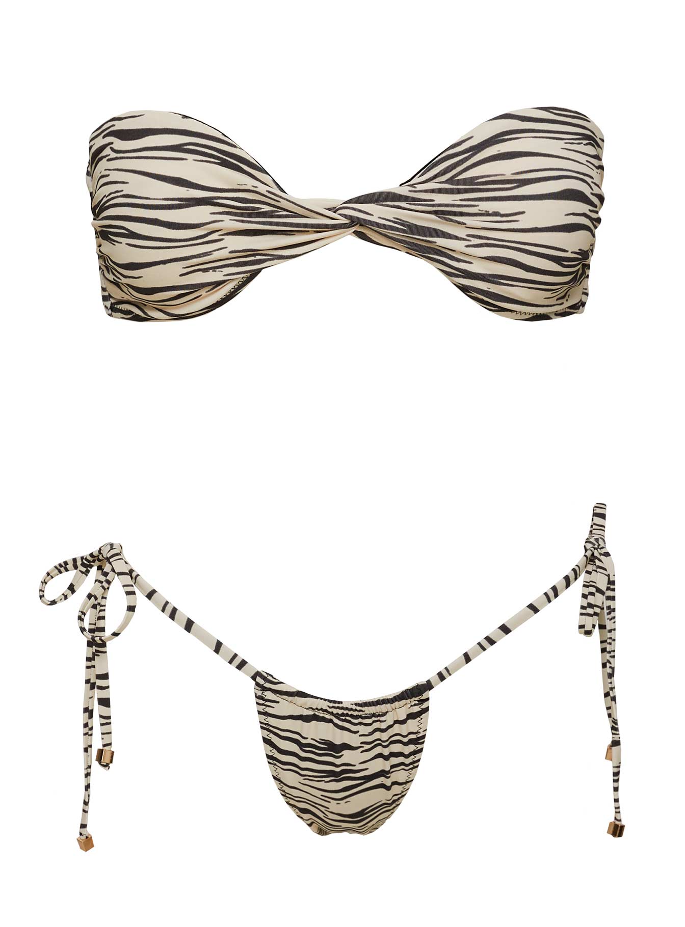 Tamrali Bandeau Bikini Top Zebra
