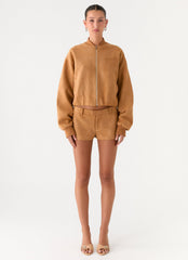 Thats Chill Bomber Jacket - Brown