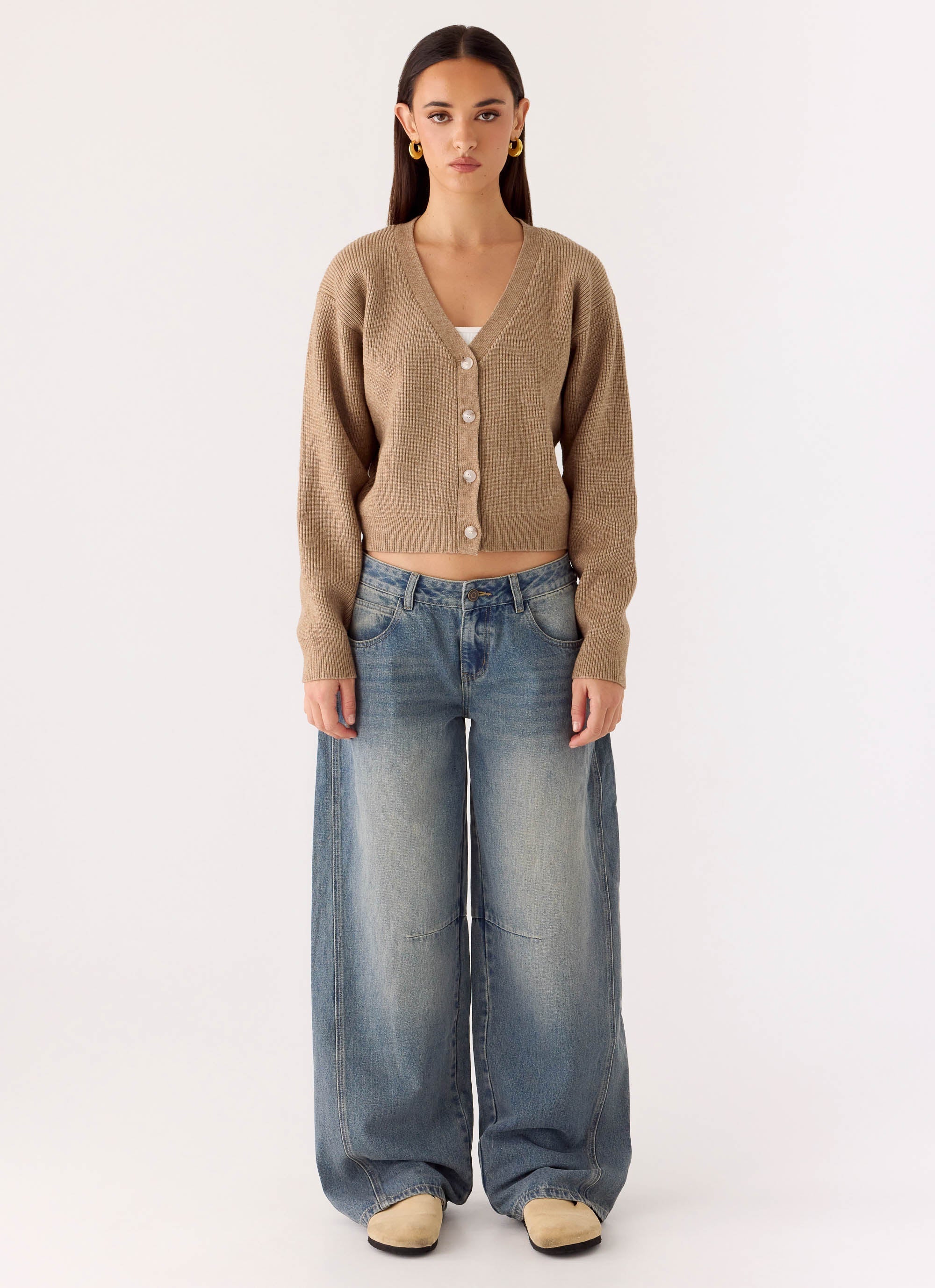 Waylon Low Rise Denim Jeans - Mid Wash Blue