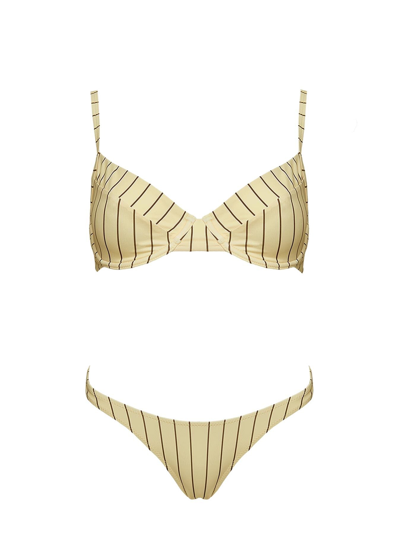 The Deep End Bikini Bottoms Yellow Stripe